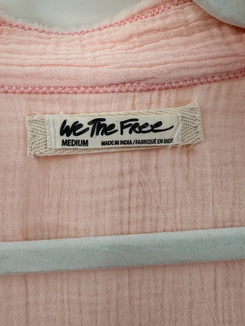 Free People Pink Summer Daydream Oversized Button Down Cotton Gauze Shirt Medium